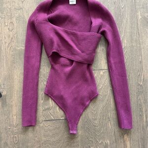 Abercrombie Purple Knit Halter Sweater bodysuit